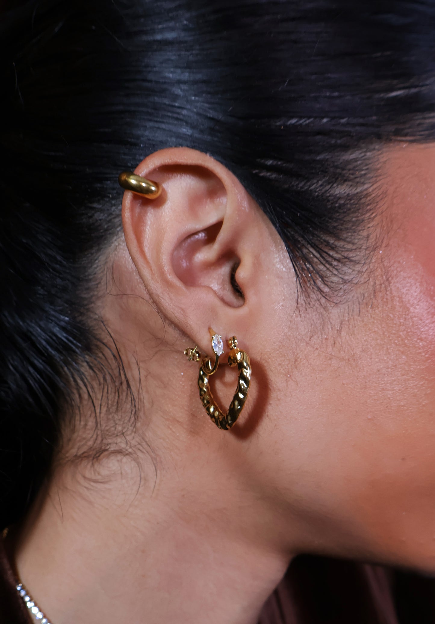 Bamboo Heart Earring